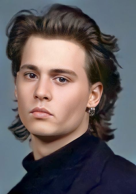 Johnny Depp with a mullet >>>> 80s Mullet, 80s Guys, Jump Street, 21 Jump Street, Young Johnny Depp, Johnny Depp Pictures, 80s Hair, Mid Length Hair, Celebrity Beauty