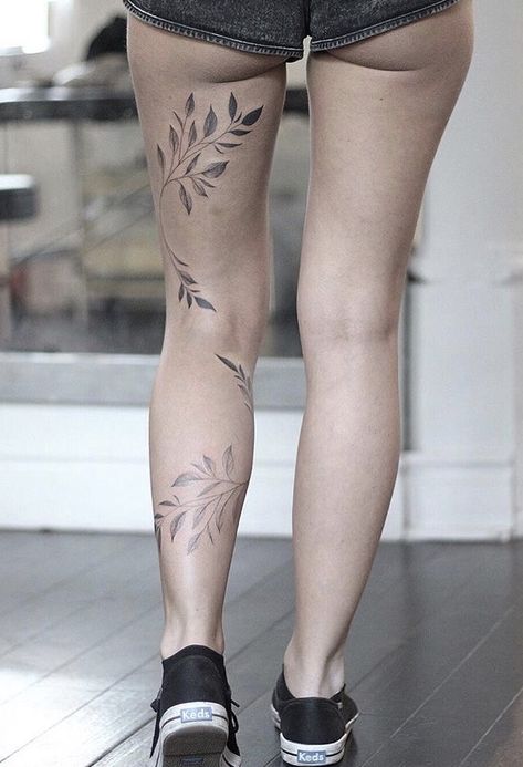 Back Of Thigh Tattoo, Small Thigh Tattoos, Thigh Piece Tattoos, Upper Leg Tattoos, Upper Thigh Tattoos, Skeleton Hand Tattoo, Vine Tattoos, Thigh Tattoos, Leg Tattoos Women