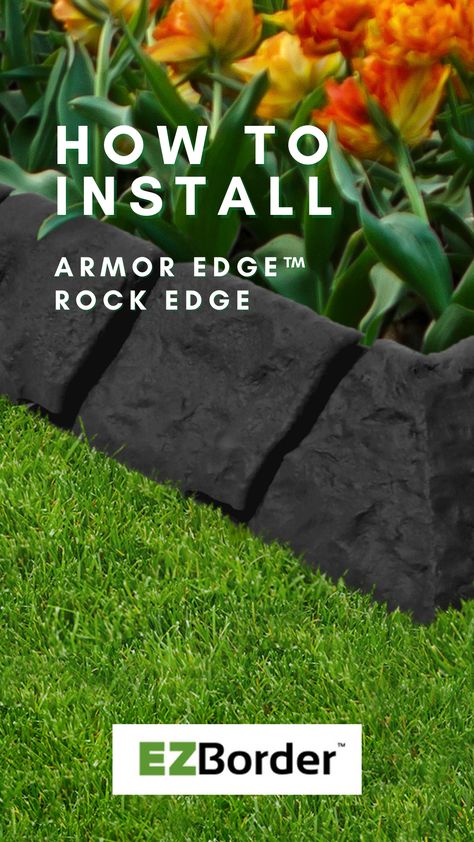 Rubber Garden Edging, Rubber Edging Border, Garden Border Ideas, Rock Edging, Plastic Garden Edging, Edge Garden, Garden Edge, Border Garden, Grass Edging