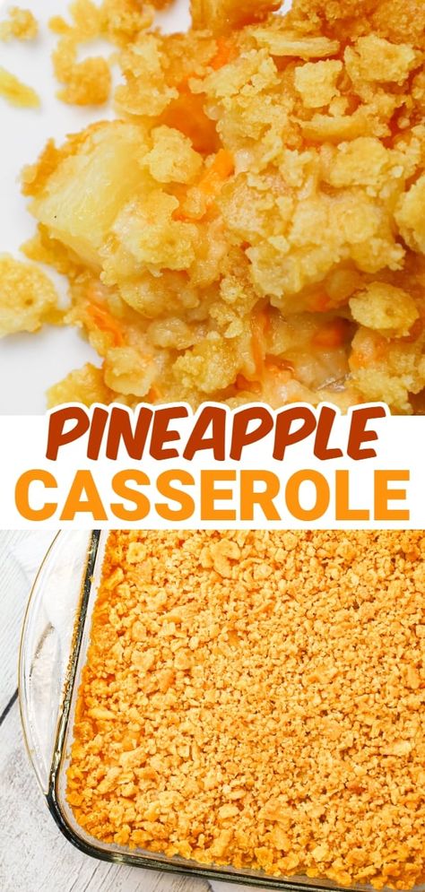 Pineapple Cheese Casserole, Ritz Cracker Dessert, Pineapple Casserole Recipe, Food Casseroles, Sweet Potato Green Beans, Cream Cheese Mashed Potatoes, Pineapple Fluff, Cracker Dessert, Ritz Cracker Recipes