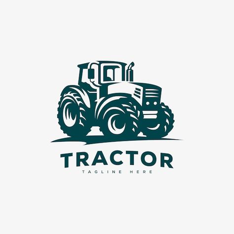 Tractor logo illustration premium vector | Premium Vector #Freepik #vector #tractor #fresh-logo #natural-label #ranch-logo Tractor Logo Design, Tractor Vector, Farming Logo, Tractor Logo, Ranch Logo, Tractor Art, Agriculture Logo, Fresh Logo, Farm Logo