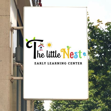 Cute Daycare Names, Daycare Branding Ideas, Preschool Logo Design Ideas, Daycare Exterior, Daycare Names Ideas, Nursery Logo Design, School Names Ideas, Daycare Logo Design, Childcare Logo