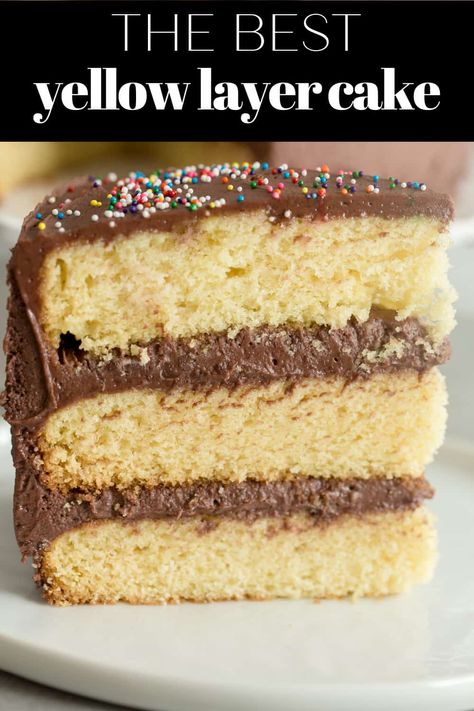 A three layer yellow cake with the most delicious chocolate buttercream frosting is perfect for a birthday cake or any special occasion! #cake #birthdaycake #frosting #chocolatefrosting via @greenschocolate Blowing Out Birthday Candles, Birthday Cake Truffles, Cake Truffles Recipe, Indian Wedding Bridesmaids, Best Birthday Cake Recipe, Wine Pizza, Homemade Chocolate Frosting, Easy Cakes To Make, Cake With Candles