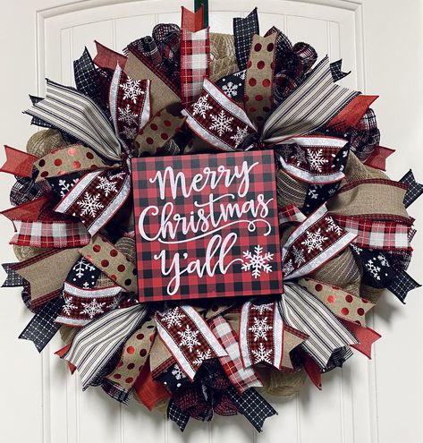 Wreath Snowflakes, Merry Christmas Yall, Merry Christmas Photos, Autumn Wreaths For Front Door, Christmas Front Doors, White Wreath, Wreath Farmhouse, Etsy Christmas, Wreath Forms