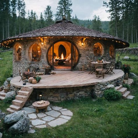 Cottagecore Building, Round House Design, Hobbit Houses Diy, Hobbit House Plans, Earthbag House, Cob House Plans, Yurt Home, Casa Hobbit, Earth House