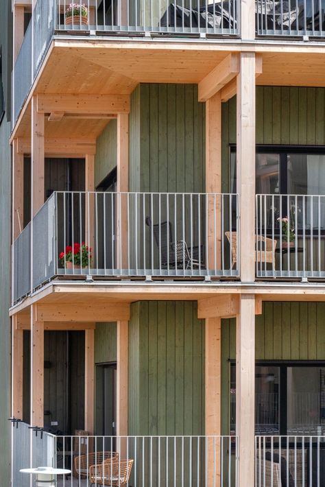 Gallery of Notuddsparken Apartments / OKIDOKI - 4 Wood Architecture, Timber Structure, Apartment Architecture, Landscape And Urbanism, Timber Construction, Cultural Architecture, Museum Architecture, Building Systems, Space Architecture