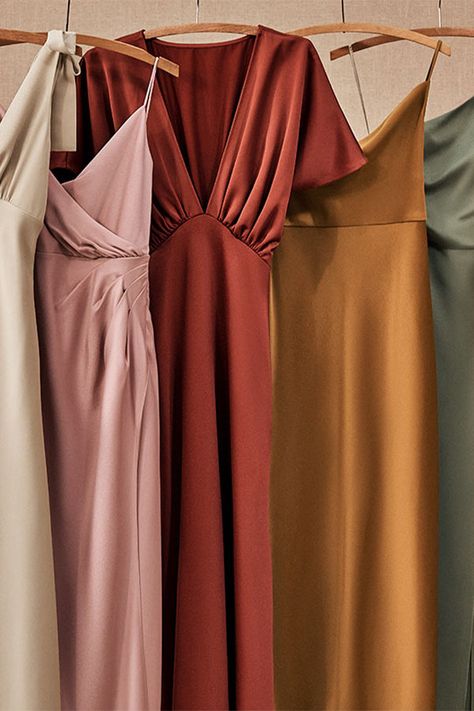 Mix Match Bridesmaids, Fall Bridesmaids, Fall Bridesmaid Dresses, Mismatched Bridesmaids, Mismatched Bridesmaid Dresses, Bridesmaid Dress Colors, Bhldn Weddings, Wedding Guest Outfit Summer, Wedding Mood