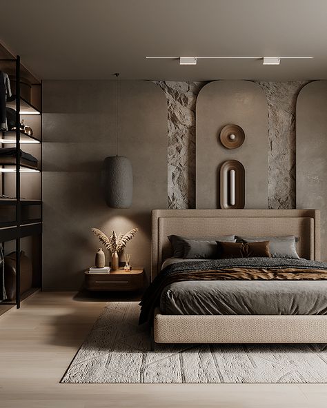 WABI-SABI BEDROOM :: Behance Wabi Sabi Interior Bedrooms, Wabi Sabi Bedroom Design, Bedroom Wabi Sabi, Hotel Suite Design, Japandi Style Bedroom, Wabi Sabi Bedroom, Wabi Sabi House, Wabi Sabi Interior Design, Bedroom Behance