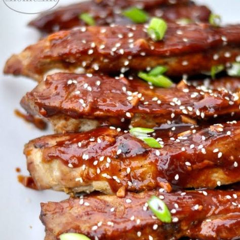 Chinese Style Spare Ribs with Pork Spare Ribs, Ketchup, Honey, Hoisin Sauce, Soy Sauce, Red Wine, Ginger, Garlic, Red Pepper Flakes, Salt, Pepper. Chinese Spare Ribs, Chinese Ribs, Pork Marsala, Bbq Recipes Ribs, Chinese Pork, Pork Spare Ribs, Asian Pork, Chinese Foods, Mapo Tofu