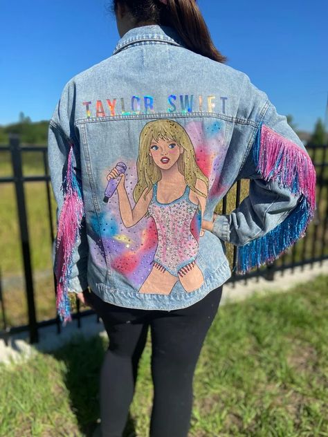 Taylor Swift Lover Eras Tour Hand-painted Denim Jacket - Etsy Taylor Swift Lover Eras Tour, Lover Eras Tour, Taylor Swift Lover, Hand Painted Denim Jacket, Painted Denim Jacket, Womens Jackets, Painted Denim, Eras Tour, Taylor Swift