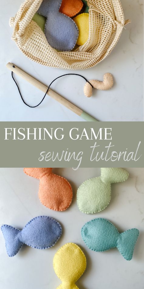 Fishing Game Sewing Tutorial - creative little women Felt Fishing Game Diy, Sewing Games For Kids, Sewable Christmas Gifts, Sewing Projects For Little Boys, Cute Sewing Gift Ideas, Interesting Sewing Projects, Infant Sewing Projects, Diy Easy Stuffed Animals, Sew Toys For Kids