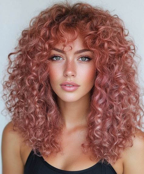 Short Natural Curls, Highlights Subtle, Pink Hair Ideas, Two Color Hair, Pink Hair Color Ideas, Pixie Haircut Styles, Pink Hair Color, Chic Bob, Dyed Curly Hair