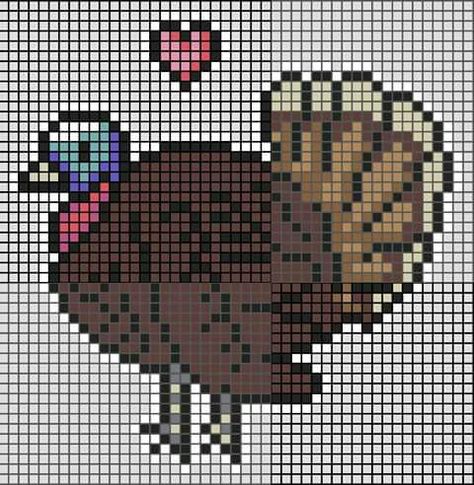 Turkey 4 Turkey Beads, Stitch Thanksgiving, C2c Crochet Pattern Free, Colorwork Chart, Thanksgiving Craft, Birds Embroidery Designs, Baby Cross Stitch Patterns, C2c Crochet, Cross Stitch Bird