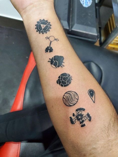 Outer Wilds Tattoo, Manilla Folder, Mystical Tattoos, Nerd Tattoo, Game Girl, Planet Tattoos, Wild Tattoo, Spooky Tattoos, Zodiac Tattoos