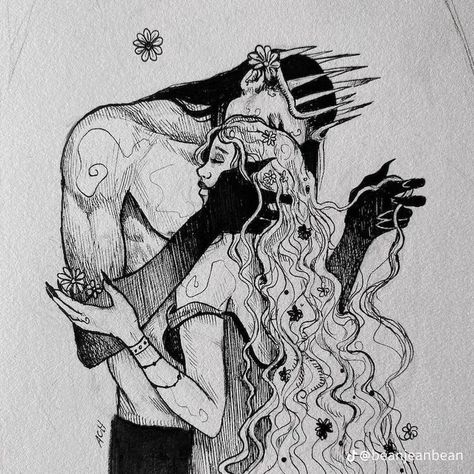 Tattoo Greek Mythology, Hades Drawing, Hades Tattoo, Persephone Art, Hades Persephone, Catty Noir, Greek Mythology Art, Romance Art, Hades And Persephone