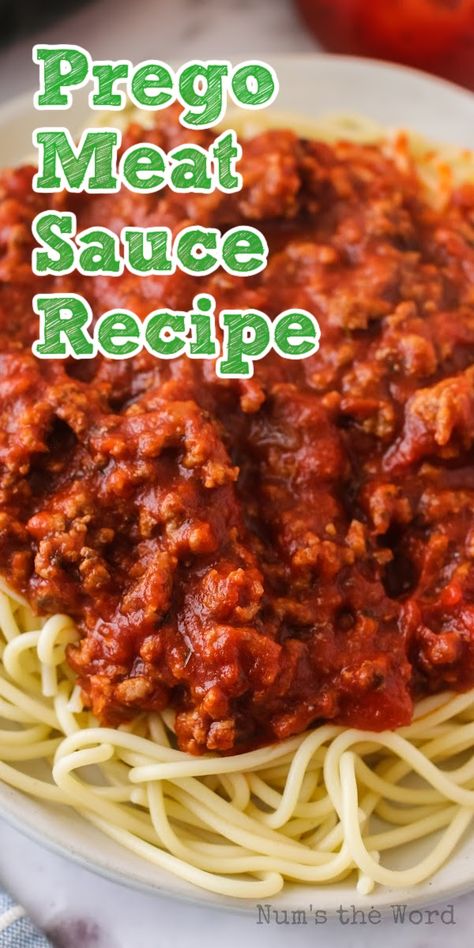 Quick Spaghetti Meat Sauce, Spaghetti Sauce Using Jar Sauce, Homemade Spaghetti Sauce With Ground Beef, Homemade Prego Sauce Recipe, Easy Ground Beef Spaghetti Recipes, Easy Spaghetti Recipes With Jar Sauce, Copycat Prego Spaghetti Sauce, Home Made Spaghetti Sauce Easy, Prego Spaghetti Recipe