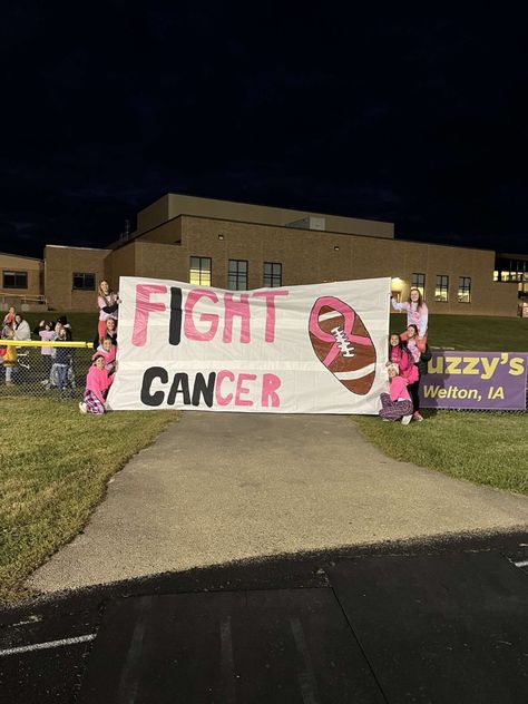 Pink Out Banners Football, Pink Out Posters Football, Fnl Posters, School Sports Posters, Pink Out Football, Football Banners, Spirit Posters, School Spirit Posters, Pep Club