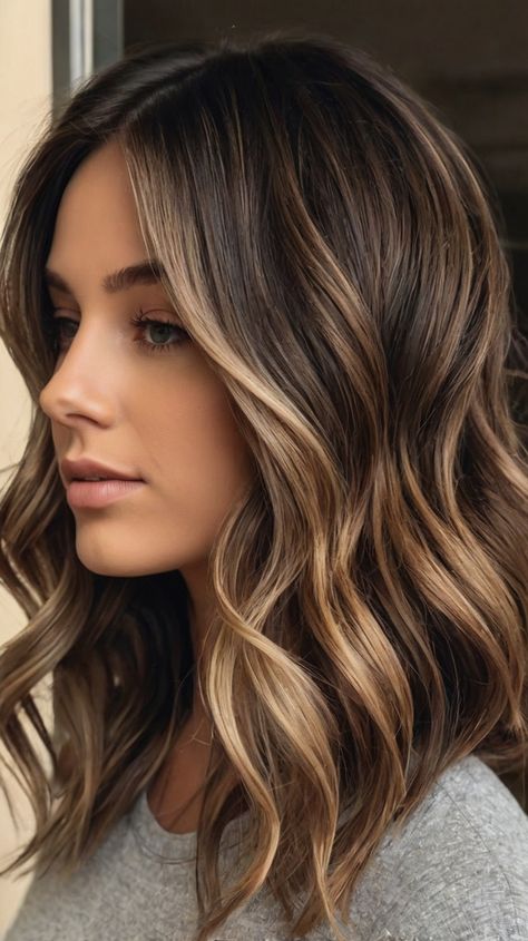 Best Trends for Face-Framing Balayage with Dark Brown Hair with Blonde Ideas ☀️ Low Blonde Balayage, Face Frame Brown Hair, Face Frame Brunette, Face Framing Brown Hair, Brown Hair With Subtle Balayage, Brown Hair With Minimal Highlights, Lived In Brown Balayage, Face Framing Hair Color, Dark Roots Light Ends Brunettes