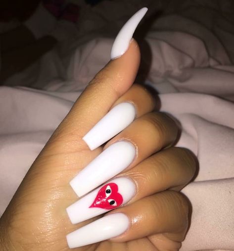 Pinterest @Trvpin ♡ Des Garcons Nails, Nails Baddie, Gel Pedicure, French Pedicure, Unghie Nail Art, Coffin Nails Long, Acrylic Nails Coffin, Square Acrylic Nails, Heart Nails