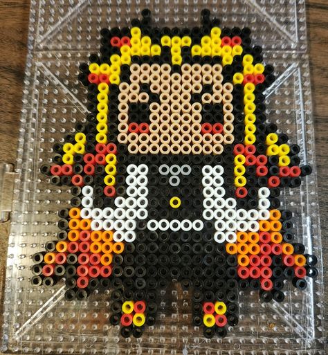 Rengoku Perler Beads, Anime Perler Beads, Anime Perler Bead Patterns, Perler Anime, Beads Projects, Modele Pixel Art, Pearl Beads Pattern, Easy Perler Beads Ideas, Hamma Beads