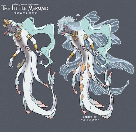 “She was a strange child, quiet and thoughtful.” In honour of MerMay this year, I wanted to go back to the Hans Christian Andersen story… | Instagram Siren Design, Fae Art, Mermaid Pose, Anime Mermaid, Mermaid Drawings, Hans Christian Andersen, Monster Concept Art, Fairytale Art, Hans Christian