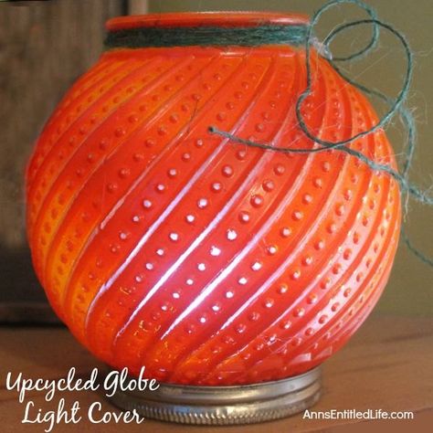 Outdoor Table Lighting, Upcycled Globe, Upcycle Dishes, Repurposed Light Globes, Lamp Repurpose, Light Globes, Old Globe, Battery Operated Tea Lights, Table Lighting