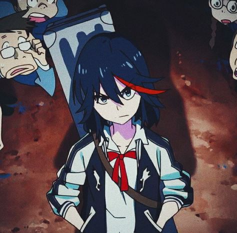 Ryuko Matoi, Kill La Kill, Blue Hair, Anime Character, Black Hair, Hair, Anime, Blue, Black