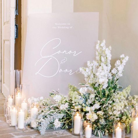 Wedding Stationery & Signage’s Instagram profile post: “Those florals, that arch! Another stunner by @cara_katrinaotterwed with florals by @josephmassieflowers — for Conor & Doori at…” Wedding Welcome Arch Sign, Arched Wedding Signage, Arched Wedding Welcome Sign, Acrylic Arch Wedding Sign, Wedding Sign Arch, Seating Sign, Frosted Acrylic, Wedding Welcome Sign, Wildflower Wedding