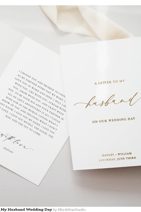 Ellesmere Letter To My Husband Wedding Day Foil Card Letters To My Husband, Congratulations Cards, Foil Card, Foil Cards, Congratulations Card, Life Is An Adventure, Our Wedding Day, Our Wedding, Foil