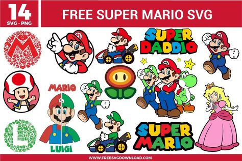 Super Mario Free SVG Files | Free SVG Download Mario And Luigi Svg Files Free, Super Mario Bros Svg Free, Mario Svg Free, Super Mario Free, Super Mario Svg, Mario Svg, Pride Quotes, Super Mario And Luigi, Disney Easter