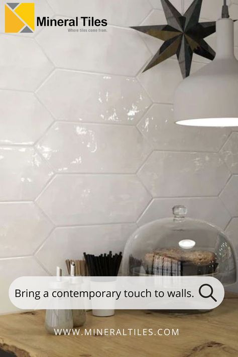 Its unique elongated and picket hexagonal shape provides a modern twist on traditional tile designs, making it a versatile choice for a variety of design settings. 👉Choose from a variety of designs to perfectly match your kitchen's vibe and make a statement.✨ 🔗Click here https://www.mineraltiles.com/collections/picket-tiles or link in bio. . . . #PicketWallTile #WhiteGlossyTile #PolishedFinish #WavySurface #HexagonalTile #KitchenBacksplash #BathroomTiles #ShowerDesign #FeatureWalls Picket Wall Tile, Picket Tile Backsplash, Picket Tile, Beveled Subway Tile, Hexagon Backsplash, Recycled Tile, Diy Kitchen Backsplash, White Tile Backsplash, Bathroom Shower Walls