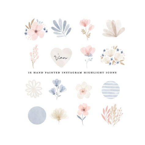 Blog Branding Kit, Highlight Icons Instagram, Boho Instagram, Peach Watercolor, Circle Clipart, Cupcake Logo, Instagram Story Highlight Icons, Story Highlight Icons, Logo Animal