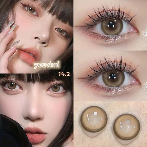 Korean Colored Contacts, Lenses Eye Colour, Brown Eyes Contact Lenses, Pretty Contact Lenses, Eyes Lenses Color, Softlens Korean, Contact Lenses For Filipina, Douyin Contact Lens, Eye Contact Colors