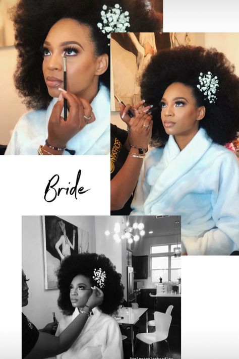 Natural Wedding Hairstyles Black Bride, Afro Wedding, Afro Wedding Hairstyles, Soulful Christmas, Dream Garden Wedding, Black Brides Hairstyles, Bride Era, Natural Hair Wedding, Natural Wedding Hairstyles