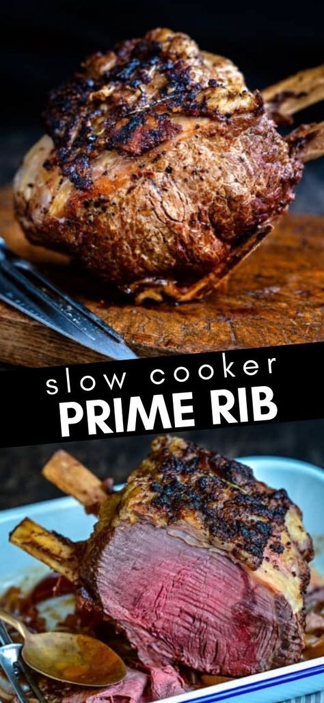 Rib Roast Slow Cooker, Slow Cooker Prime Rib, Reheating Prime Rib, Cooking Prime Rib Roast, Boneless Prime Rib Roast, Prime Rib Steak, Beef Rib Roast, Crockpot Roast Recipes, Prime Rib Roast Recipe