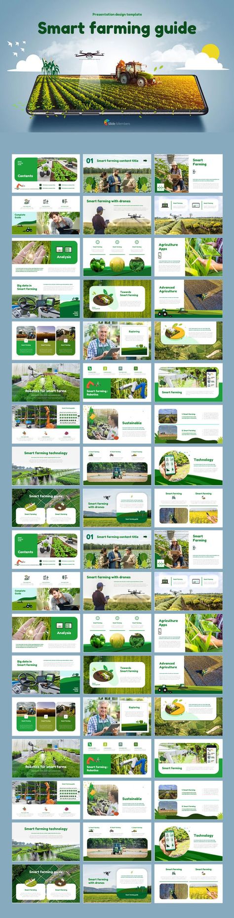 Smart Farming Theme related PPT Templates. Get your own editable pre-designed slides. #SlideMembers #Smart #Farming #Business #Technology #Mockup #Drone #Agriculture #Countryside #Nature #Green #Growth #Landscape #Best #Report #Professional #Diagram #Multipurpose #Proposal #Company #Profile #Overview #Layout #PPT #Design #freePowerpointTemplate #freepresentation #PowerpointTemplate #Presentation #Templates #freetemplate #Slides #GoogleSlides #PowerPoint #PPTdeck #freePPT #PPTdownload #Keynote Smart Farming, Company Profile Design Templates, Company Profile Presentation, Farming Guide, Smart Farm, Keynote Design, Presentation Slides Design, Presentation Deck, Farming Business