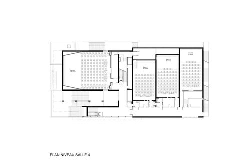 Gallery of Etoile Lilas Cinema / Hardel et Le Bihan Architectes - 21 Cinema Center, Cinema Architecture, Cinema Design, Landscape Architecture Drawing, Cinema Theatre, Architecture Design Sketch, Floor Plan Layout, Landscape Architecture Design, Ground Floor Plan