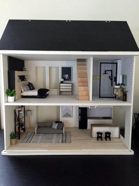 40 Realistic Dollhouse Installations For a Virtual Experience Barbie House Furniture, Modern Dolls House, Doll Furniture Diy, Diy Barbie Furniture, Cartoon Doll, Doll House Plans, Reborn Toddler, Barbie Doll House, Modern Dollhouse