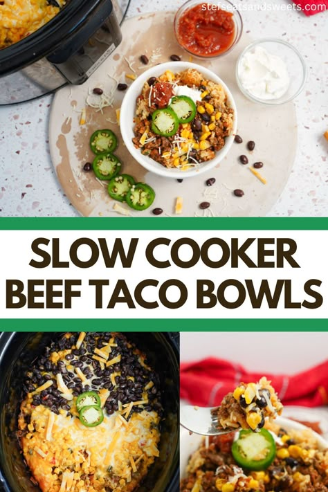 Slow Cooker Taco Bowls, Slow Cooker Burrito Bowl Beef, Crockpot Taco Bowl Ground Beef, Ground Beef Burrito Bowl Crockpot, Crockpot Burrito Bowl Beef, Crockpot Taco Bowls, Crockpot Taco Bowl, Slow Cooker Burrito Bowl, Ground Beef Taco Bowls