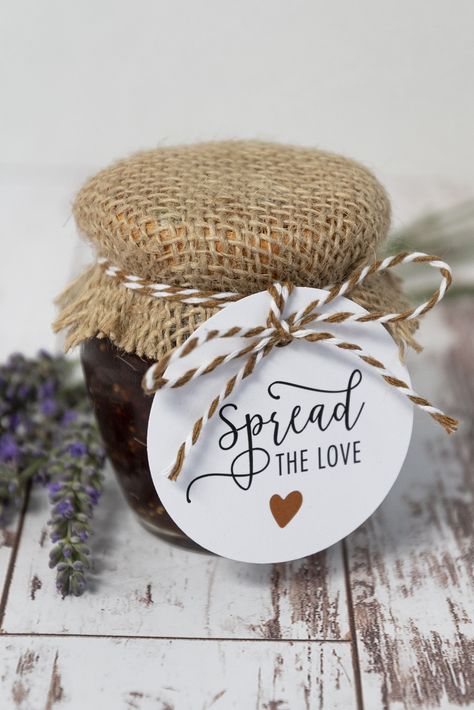 Jam As Wedding Favors, Homemade Jam Wedding Favors, Strawberry Jam Wedding Favors, Spread The Love Jam Wedding Favors, Jam Jar Decorations Ideas, Jam Jar Ideas, Soap Tags, Jam Jar Wedding Favours, Sienna Wedding