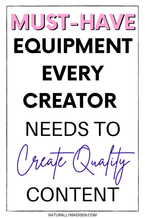 When you start recording and taking pictures for your blog and social platforms, you may wonder what the best equipment for content creators is. You see the high-quality videos other Influencers are posting, and you want to be able to create the same for your audience. In this post, find the best photography equipment for Content Creators to invest in. Creating Video Content, Content Studio Design, Content Room, Content Studio, Influencer Tips, Seamless Paper, Quality Content, Photography Equipment, Best Camera