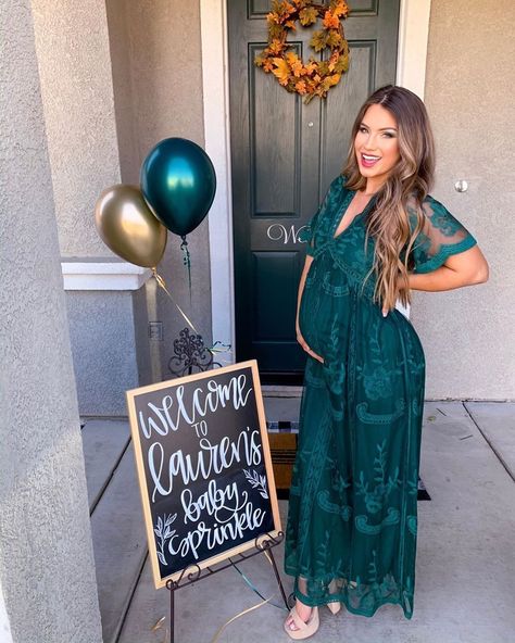 Emerald Green Maternity Dress, Green Maternity Dress, Green Maternity Dresses, Emerald Green Lace, Ballerina Baby Showers, Maternity Dresses For Baby Shower, Lace Maternity Dress, Green Baby Shower, Emerald Dresses