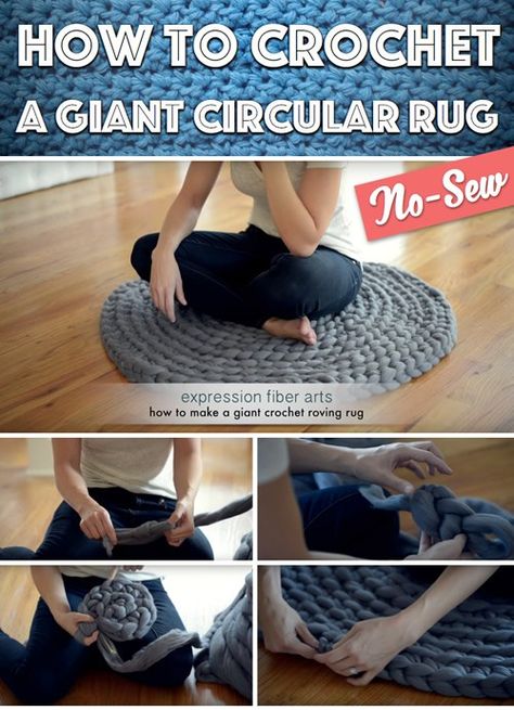 Giant Yarn Crochet, Giant Crochet, Homestead Lifestyle, Loop Crochet, Diy Rugs, Teddy Bear Knitting Pattern, Rug Diy, Expression Fiber Arts, Circular Rugs