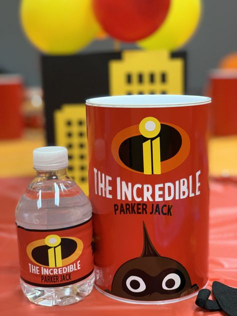 Incredible One Birthday, The Incredibles Party Ideas, Incredibles Birthday Party, Jack Jack, Candy Party Favors, Jack And Jack, Birthday Food, Superhero Party, Disney Theme