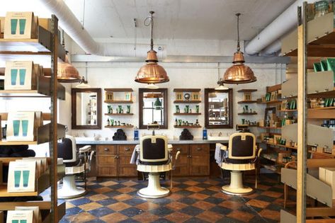 The World's 10 Coolest Barber Shops | Airows Old Fashion Barber Shop, Barber Shop Business Cards, Best Barber Shop, Barber Shop Interior, Barbershop Design, Interior Design Gallery, Vintage Barber, Barber Shop Decor, Beauty Salon Interior