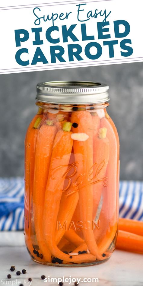 How To Pickle Carrots Quick, Picked Red Onions Quick, Pickle Carrots Recipe, Easy Pickled Carrots Recipe, Quick Pickled Carrots, Picked Red Onions, Pickled Items, Pickled Carrots Recipe, Rhubarb Jelly