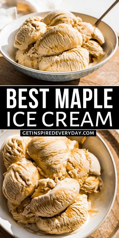 Homemade Maple Ice Cream Fall Ice Cream Flavors, Maple Ice Cream Recipe, Kitchen Aid Ice Cream Recipes, Maple Walnut Ice Cream, Fall Ice Cream, Maple Ice Cream, Kitchen Aid Ice Cream, Pie Pecan, Walnut Ice Cream