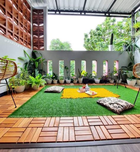 Ground Floor Balcony Ideas, Tyre Garden, Old Tyres, Tiles For Outdoor, House Renovation Design, Balcony Kitchen, Small Balcony Garden, Terrace Garden Design, Terrace Decor