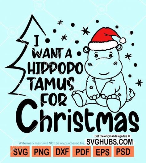 I want a hippopotamus for christmas svg, snowflakes svg, Christmas tree svg, hippo with santa hat svg Christmas Svg Free, Halloween Shadow Box, Hippopotamus For Christmas, Free Svg Files For Cricut, Winter Svg, Cricut Projects Beginner, Interactive Cards, Holiday Store, Free Valentine