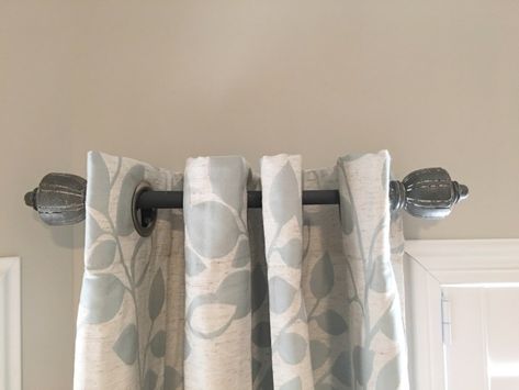 Small Curtain Rods Ideas, Spring Curtain Rods Window Treatments, Curtain Rods Short, Drapes On Short Rods, Small Curtain Rods Large Window, Partial Curtain Rod, Faux Curtain Rod, Side Window Curtains, Mini Curtain Rods